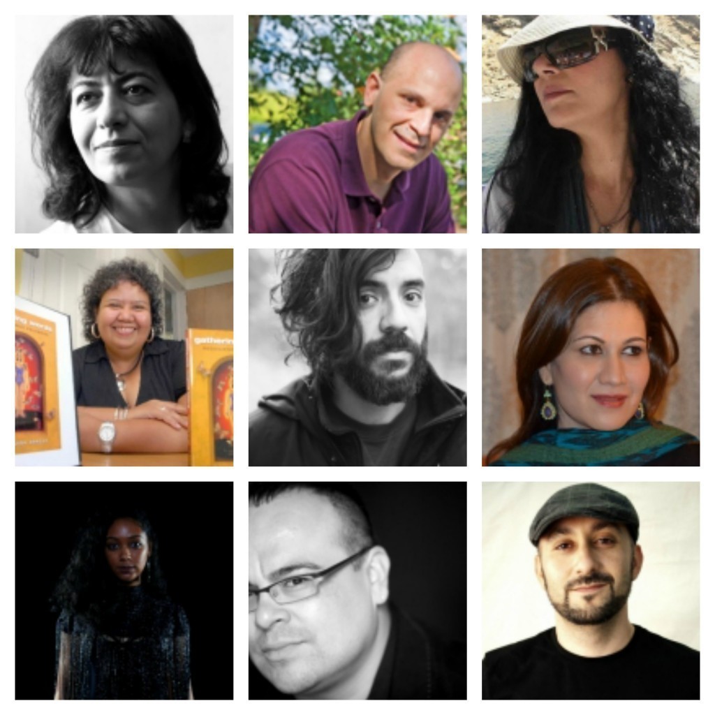 Photo collage of poets featured in March's migration series