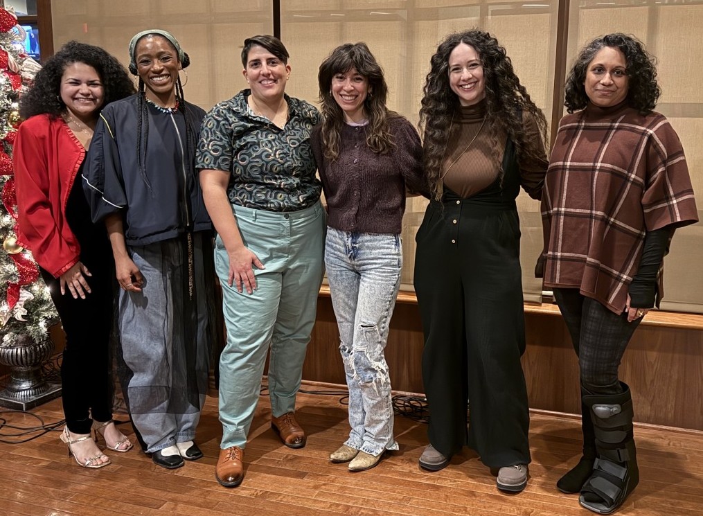 Split This Rock Staff and Board pose for a group photo. From left to right: Tatiana Figueroa Ramírez, Alexa Patrick, Danielle Badra, Chelsea Iorlano, Alexandria Petrassi, and Gowri Koneswaran. 
